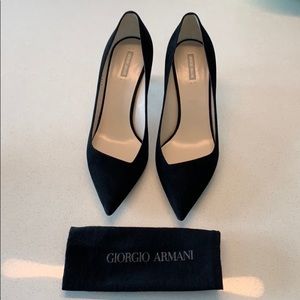Authentic Giorgio Armani Black Suede Heels